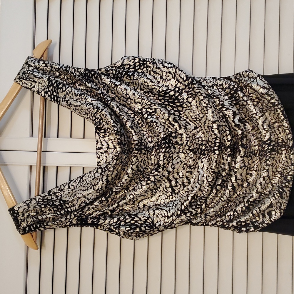 R&M Richards Black and Gold Pantsuit Jumpsuit, Size 12 Petite - Picture 3 of 9